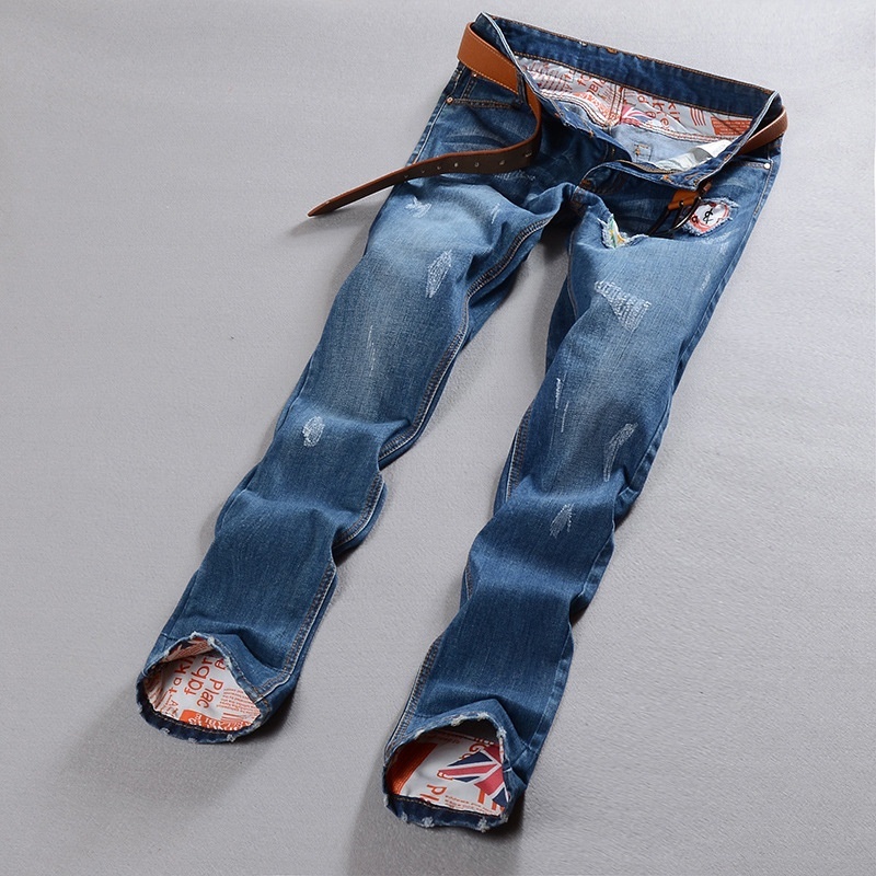 Men's Casual Print Jeans Pants ( Cotton )#1103