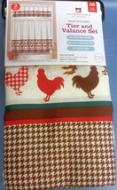 3 Pc. Rod Pocket Curtains Set: Tier &amp; Valance 60&quot;x14&quot; DIFFERENT ROOSTERS... - $21.77