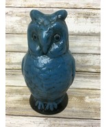 Blue Ceramic Owl Art Project Hand Painted Bank - $12.19