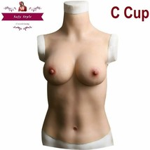 C Cup Silicone Man Fake Boobs Drag Breastplate For Man Crossdresser Tran... - $128.21+