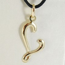 18K YELLOW GOLD PENDANT CHARM INITIAL LETTER L, MADE IN ITALY 1.0 INCHES, 25 MM image 1