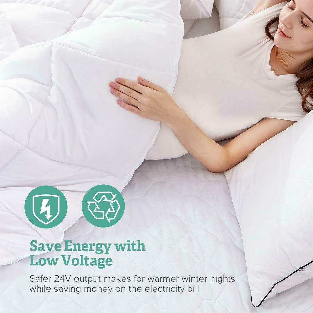 Queen Size Electric Heated Mattress Pad, Safe Low Voltage Technology ...