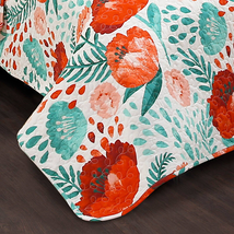 Lush Decor Poppy Garden Floral Cotton Reversible Quilt, Full/Queen, Multi, 3-Pc image 5