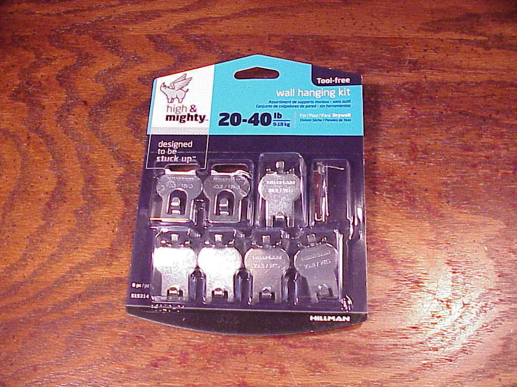 High and Mighty 20 40 Lbs ToolFree Wall Hanging Kit for Drywall, no