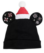 Disney Store Black Mickey Mouse Light-Up Holiday Beanie Hat for Adults NEW - $24.74