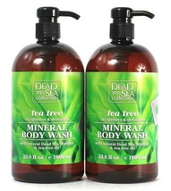 2 Bottles Dead Sea Collection 33.8 Oz Tea Tree Oil Detoxifies Mineral Body Wash 