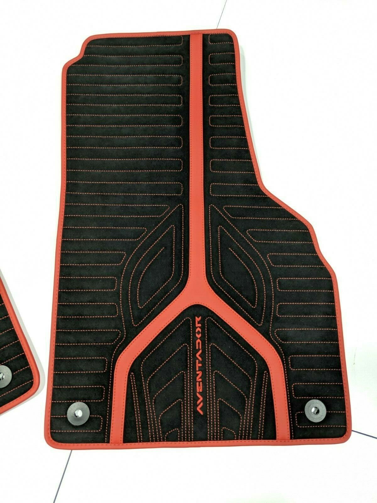 Aventador, Huracan Alcantara/Eco Leather Floor Mats Black/Red Floor Mats & Carpets