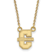 SS w/GP College of Charleston Small C w/"CHARLESTON" Pendant w/Necklace - $75.00