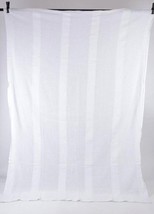 Crisp White Cotton Eyelet Mesh Blanket Bed Spread Cover 58&quot; x 88&quot; WHITE ... - $24.74