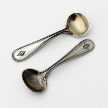 Commonwealth Salt Spoons Pair Watson Sterling Silver 1908 Mono NSL - $38.80