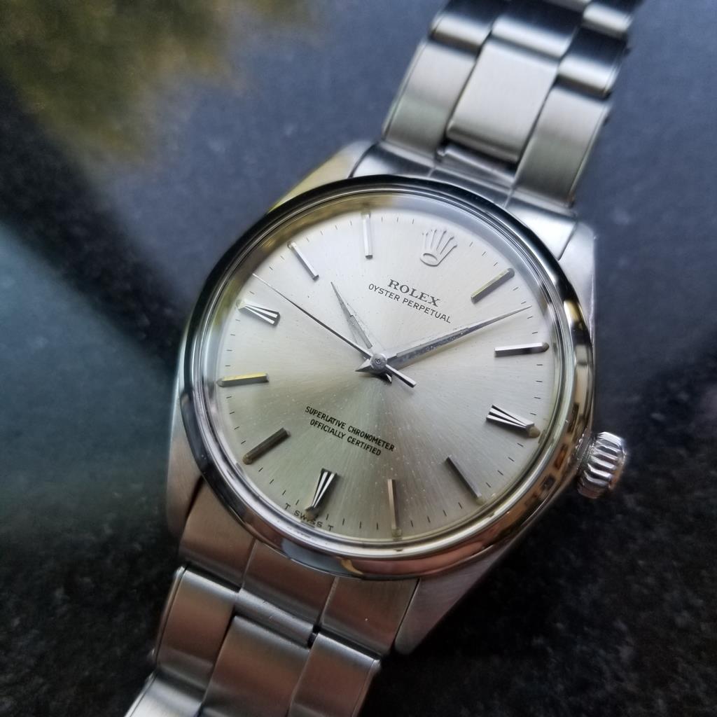 ROLEX Oyster Perpetual 1002 Stainless Steel Vintage c.1965 Swiss Luxury ...