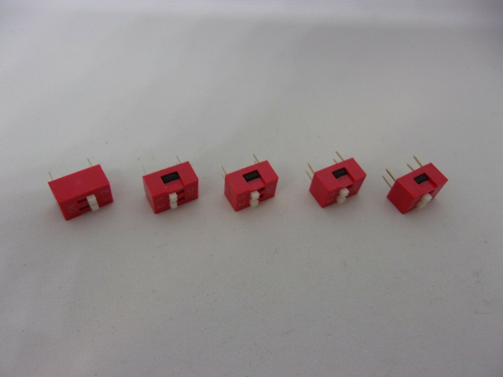 5x Pack Dual 2 Bit 2 Position Way On Off Jumper Slider Selector Switch