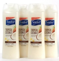 4 Bottles Suave Essentials 15 Oz Tropical Coconut Moisturizing Body Wash
