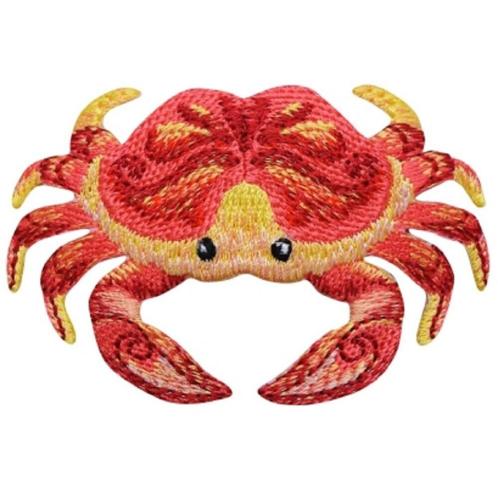 Crab Applique Patch - Crustacean Ocean Creature 2.75 (Iron on)