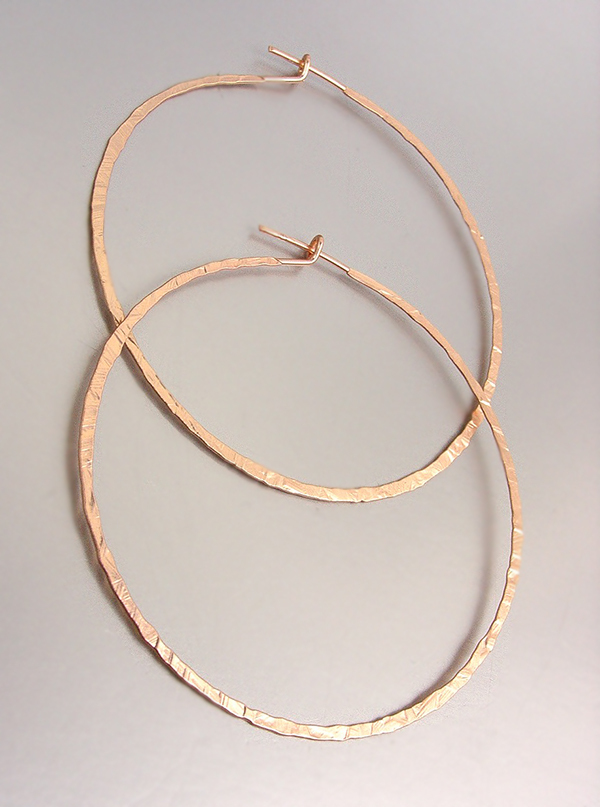 Primary image for Lightweight Urban Anthropologie Mat Rose Gold Plated Round Flat Hoop Earrings