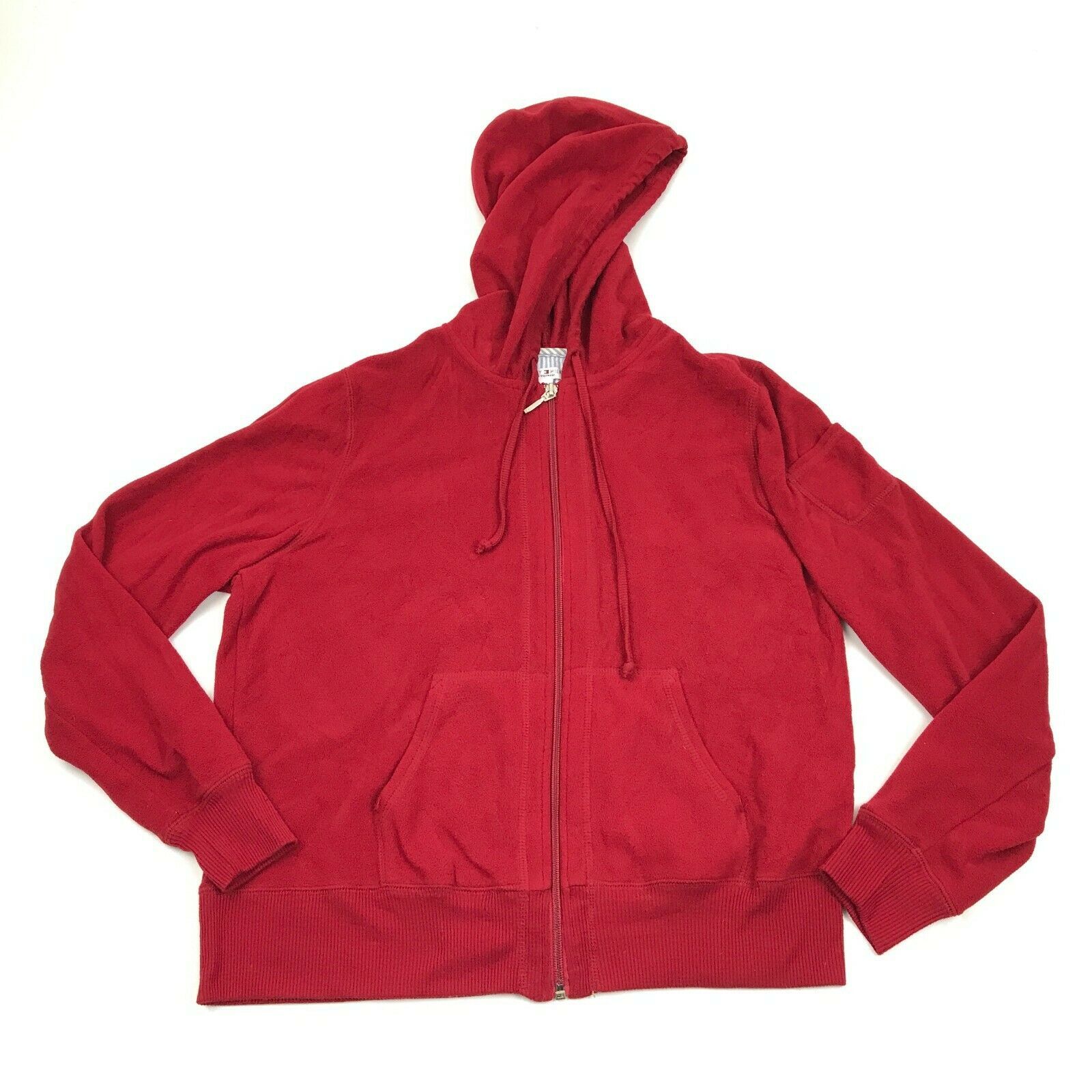 Tommy Hilfiger Full Zip Fleece Hoodie Women's Size Medium M Red Hooded ...