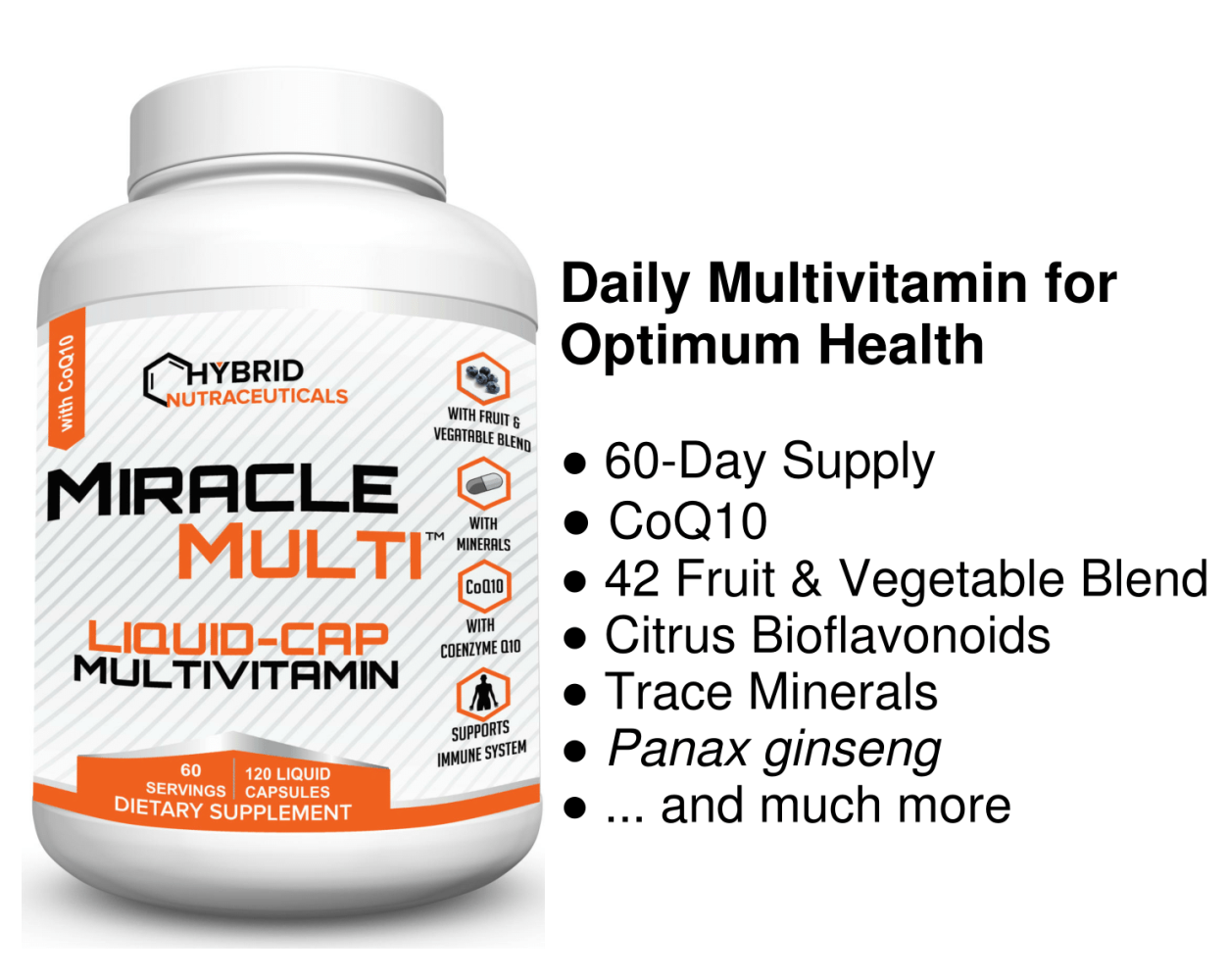 Liquid Capsule Multivitamin Mineral Supplement Men & Women, Easy