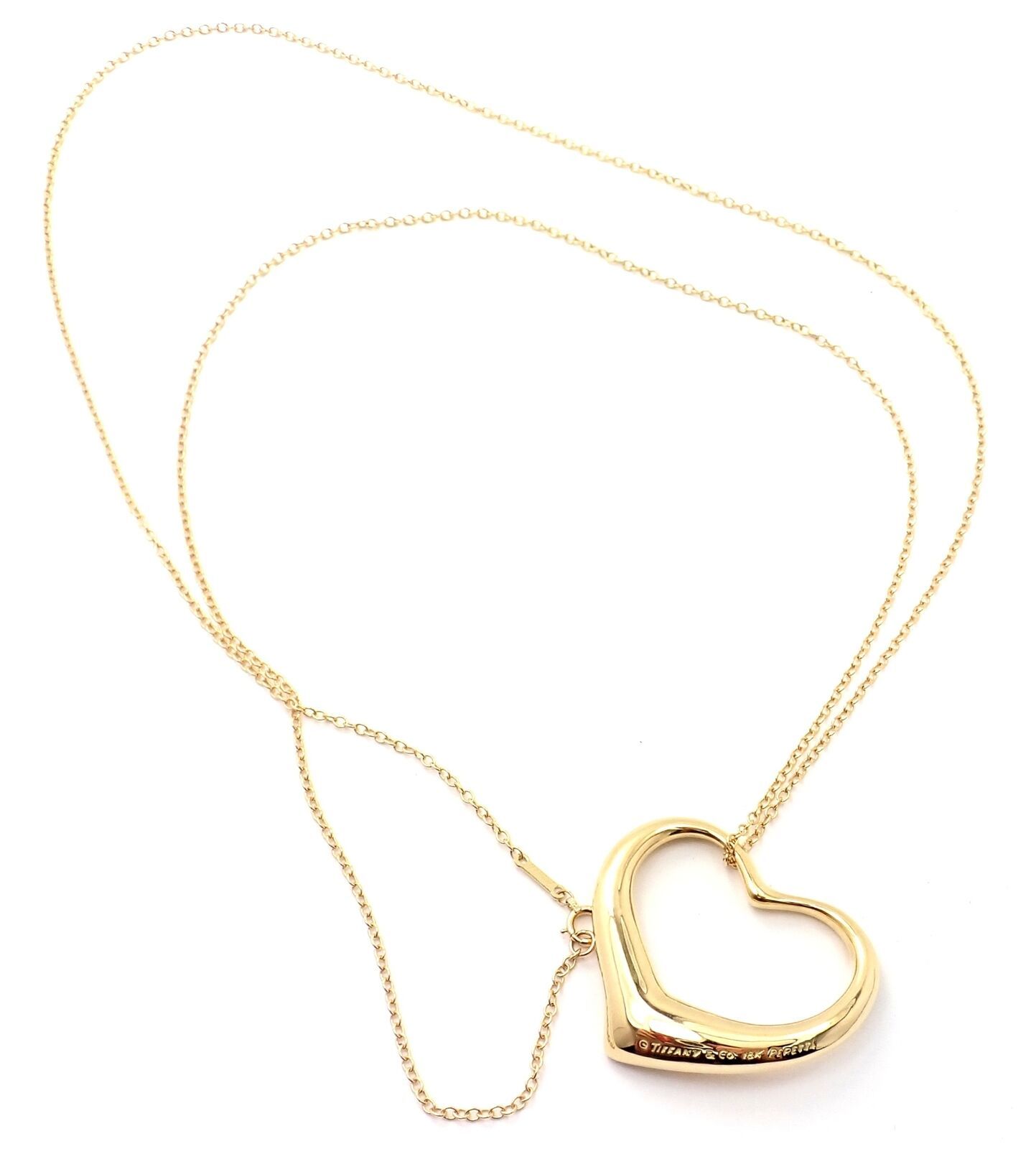 Tiffany & Co 18k Yellow Gold Peretti Extra Large Open Heart Pendant 30" Necklace - $3,150.00