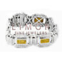 8.56 Carats Princess Cut Canary Men's Diamond Bracelet 14K Withe Gold - $7,622.01