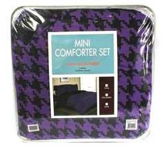 Divatex Home Fashions Mini Twin Purple Black Polyester Microfiber Comforter Set