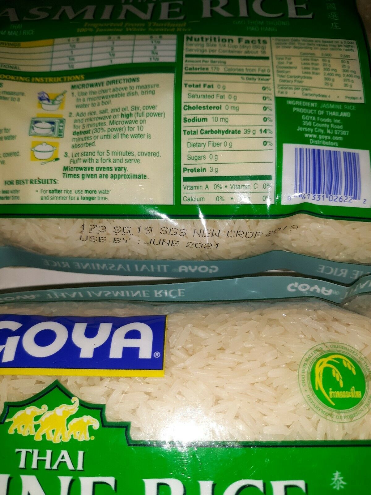 Goya Thai Jasmine Rice 4 Lbs Lot Of 2 2 Lb Bags Other Food & Beverages