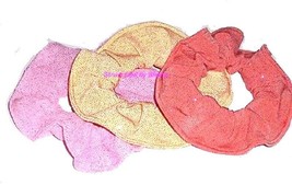 Hair Scrunchie All that Glitters Pink Gold Orange Scrunchies by Sherry - $6.92+