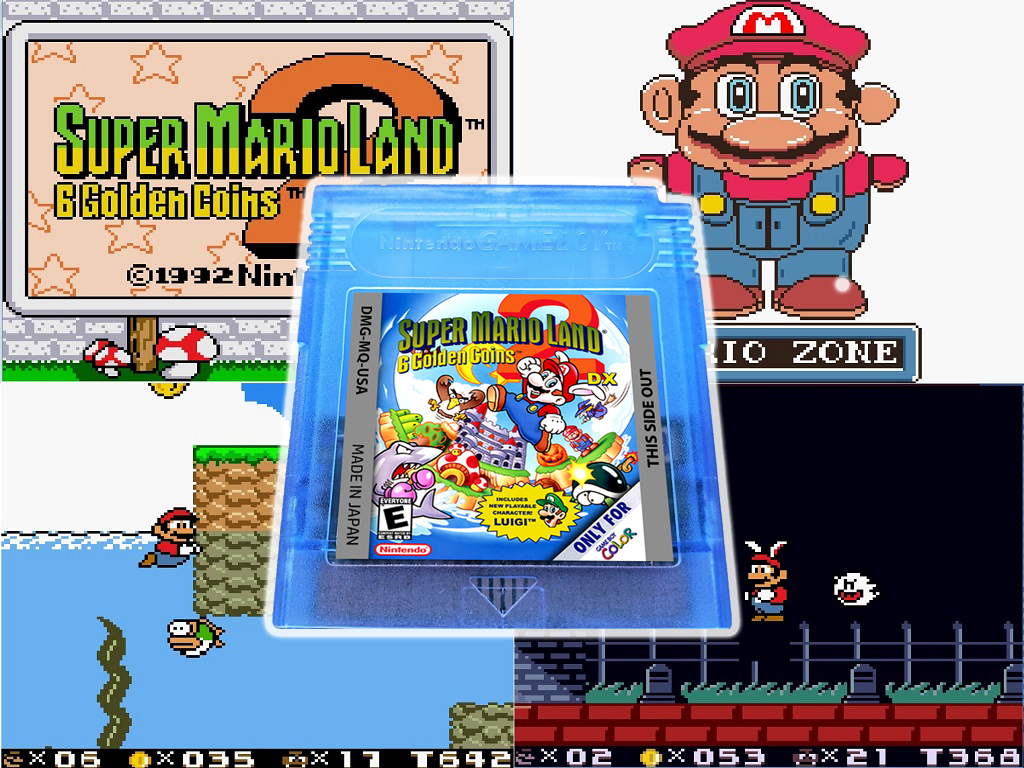 Super Mario Land 2 DX v1.81 Cartridge (FULL COLOR) Nintendo Game Boy GBC Deluxe