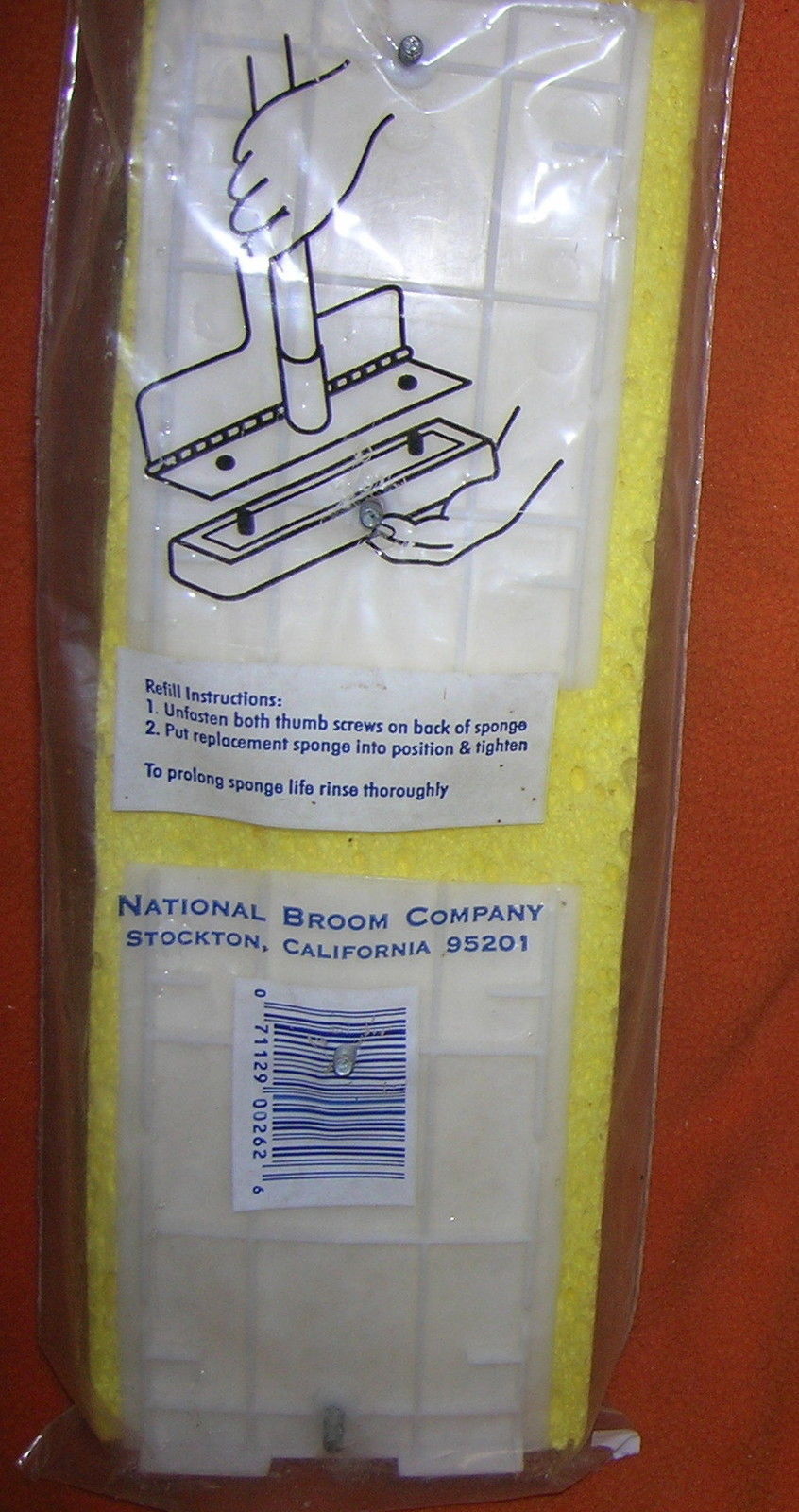 National Broom Co. Deluxe Butterfly Sponge Mop Refill 00262 UPC