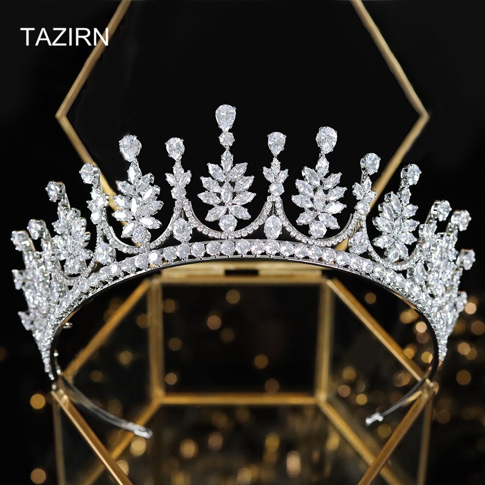 Trendy Cubic Zirconia Sweet 16 Princess Wedding Bridal Tiaras Crowns CZ Pageant