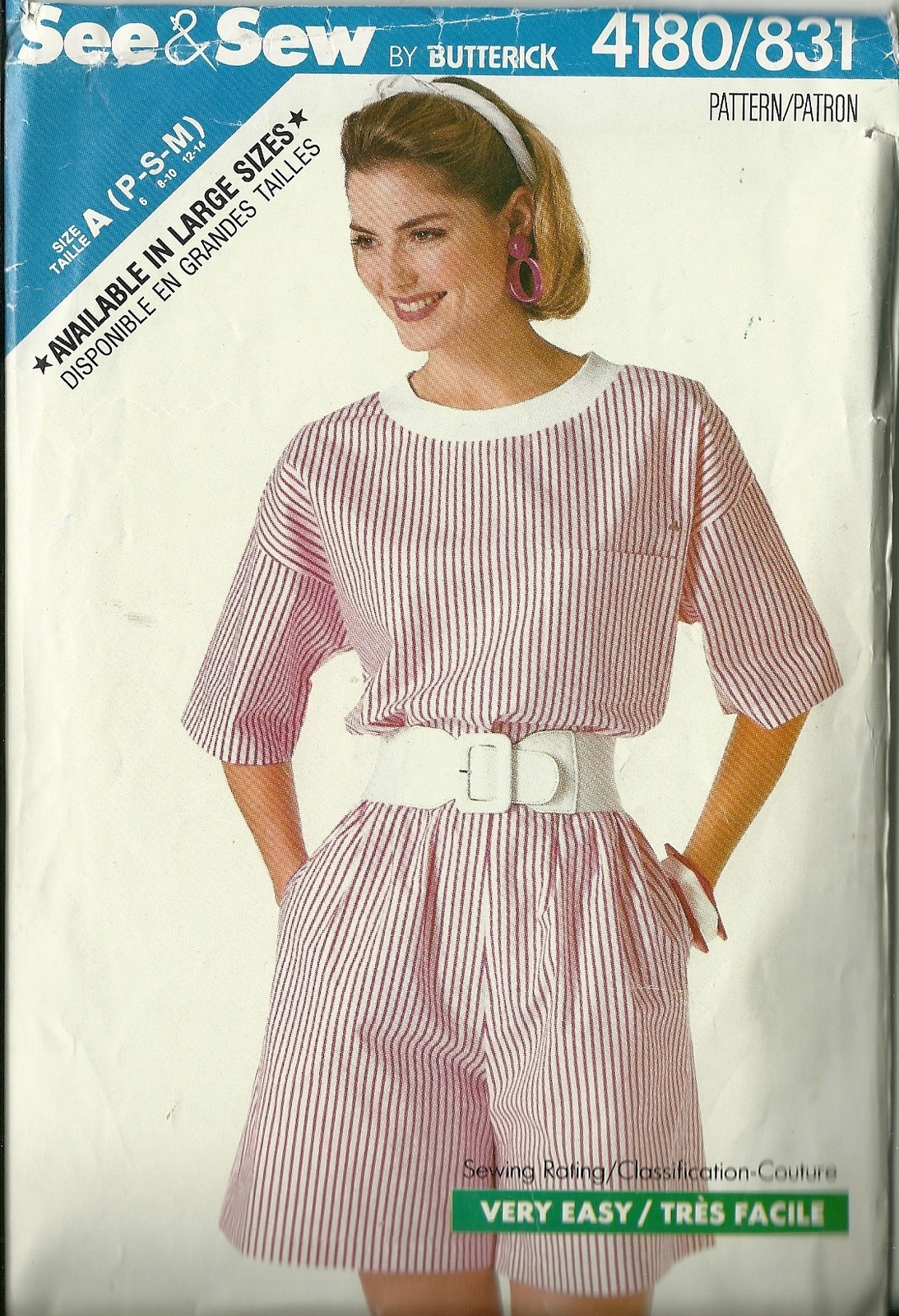 See And Sew Sewing Pattern 4180 831 Misses Womens Top Shorts 6 8 10 12 14 Used - $9.98