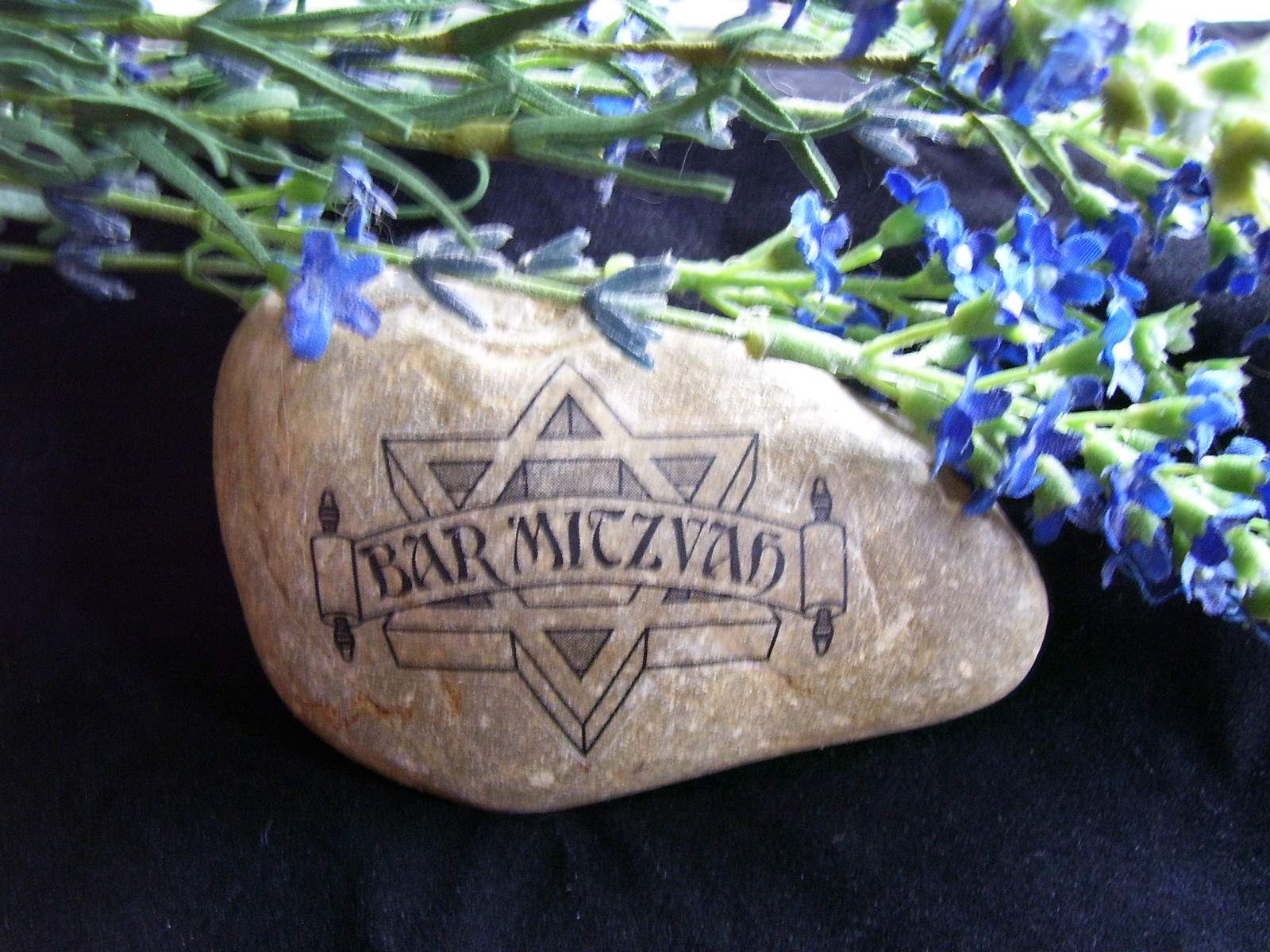 Bar Mitzvah gift ideas Rock with Jewish Torah Scroll and Star of David