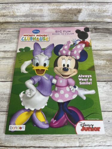 DISNEY MICKEY MOUSE CLUBHOUSE "ALWAYS WEAR A SMILE!" NEW BIG FUN COLORING BOOK - Books