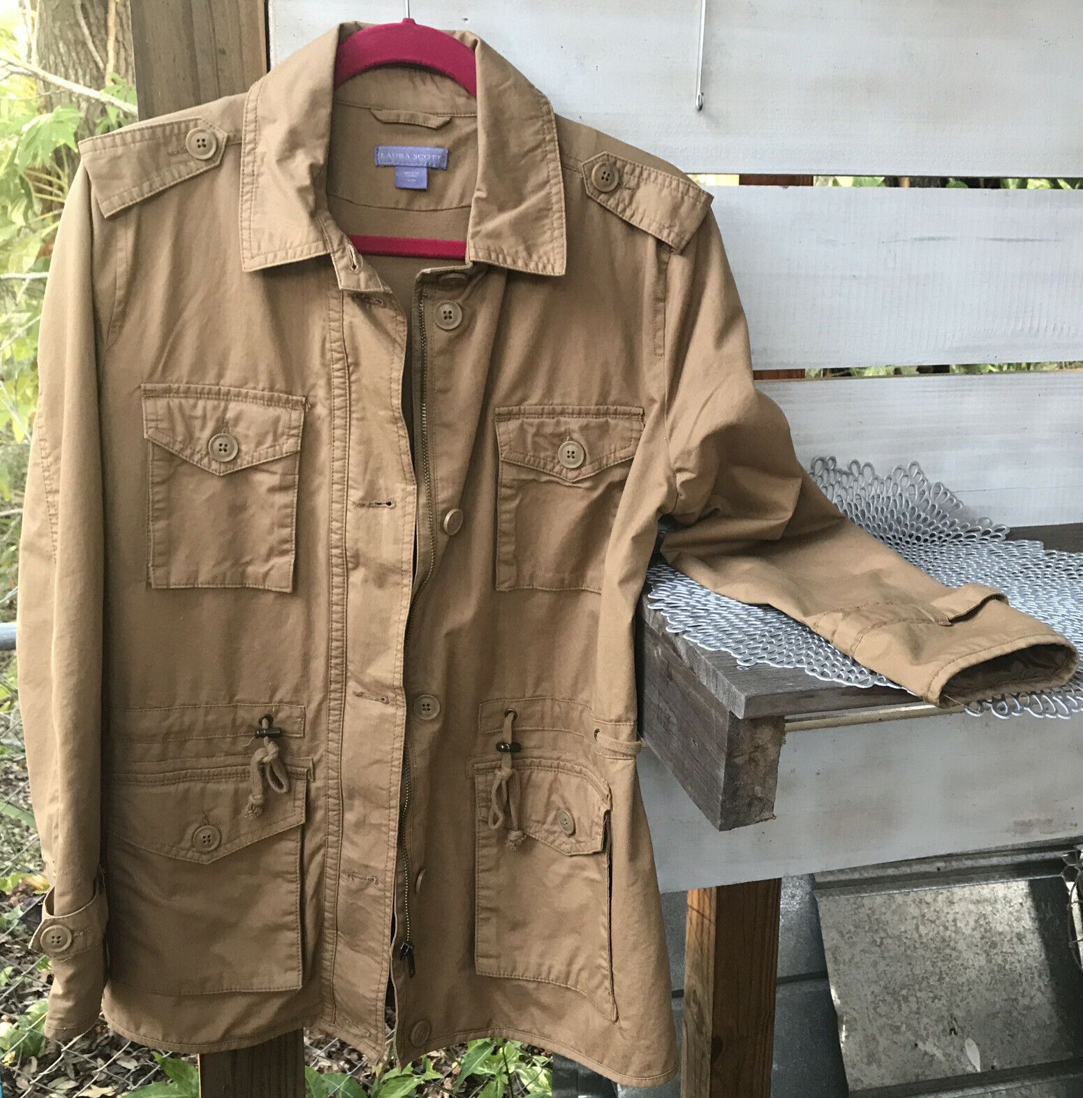 Laura Scott Wm. M Coat Barn Light Field Jacket Camel Tan Brown Full Zip ...