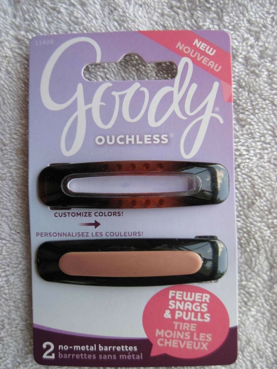 2 Goody Ouchless Plastic Stay Put Secure Fit Hair No Metal Barrettes