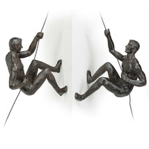 Climbing Men Statuettes Set of 2 w Wire Hanger 8" high Motivational Symbol Gift