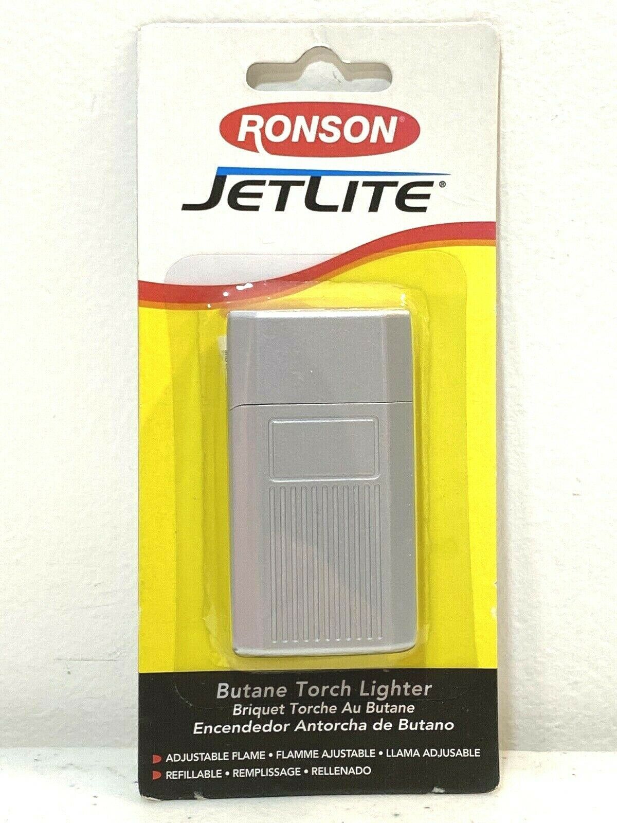 Ronson JetLite Butane Torch Lighter Adjustable Flame Refillable Gray