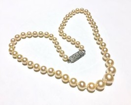RaRe Golden Pearls 18k 18Ct Antique/Vintage Pearl &amp; Diamond Necklace - £2,102.75 GBP