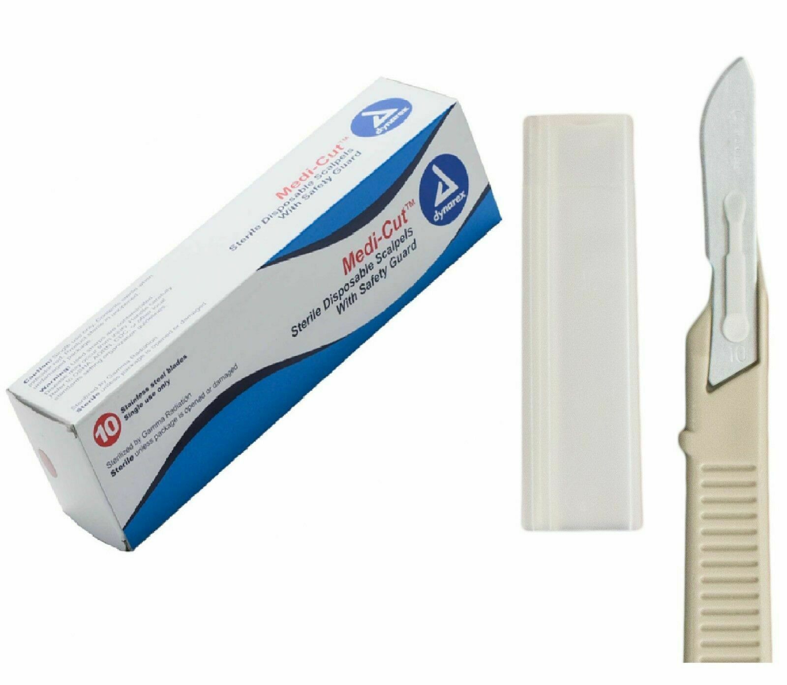 DYNAREX 4123 DISPOSABLE STERILE SURGICAL SCALPELS 23 PLASTIC HANDLE 10/BX Scalpels