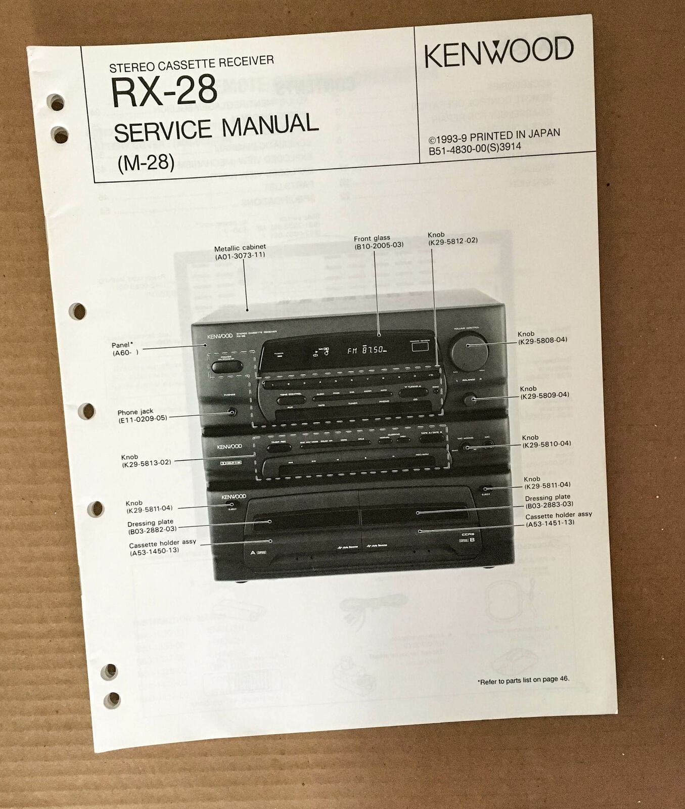 Kenwood RX-28 Stereo Service Manual *Original* - Vintage Manuals ...