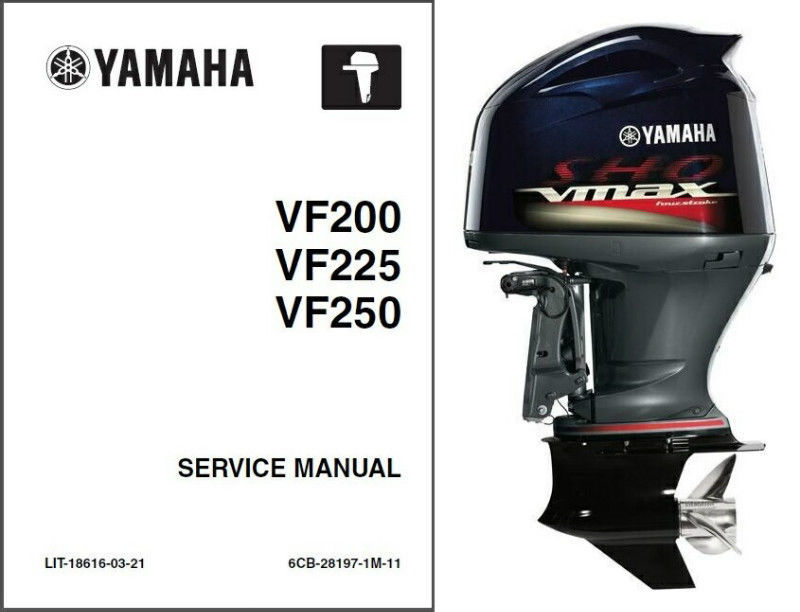 Primary image for Yamaha VF200 VF225 VF250 SHO VMax Outboard Motor Service Manual CD - 200 225 250