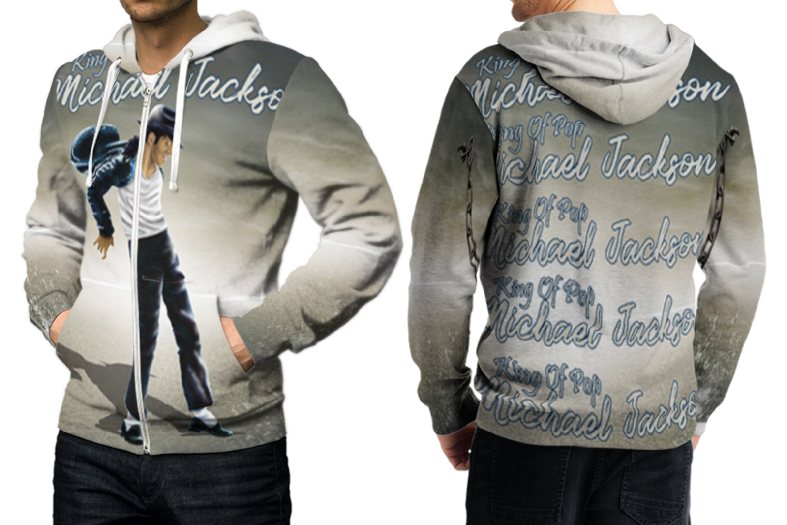 Michael Jackson Full print 3D All Over Print Zipper Hoodie For