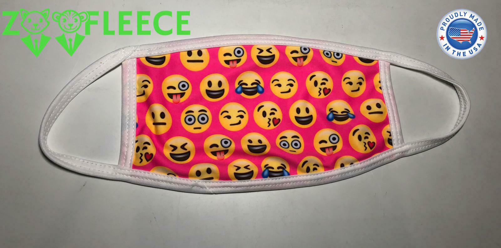 Emoji Images Symbols Faces Happy Surprised Face Mask Washable Safe Adult Masks