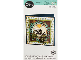 Sizzix- Thinlits Phrase &quot;with Thanks&quot; and Frame Cutting Die Set - $11.19