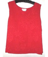 COLD WATER CREEK 100% SILK RED PRINTED TANK SIZE XXL - $14.00