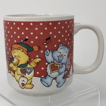 Care Bears Christmas Carolers Red Mug Cup Vintage Holiday Sing Dance Snow - $14.99