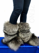 Double-Sided Silver Fox Fur Boots For Outdoor Eskimo Fur Boots Arctic Boots image 2