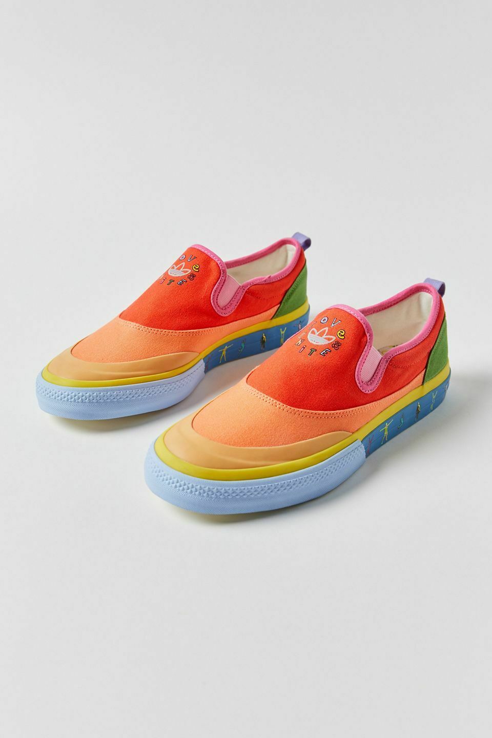 NEW Adidas Nizza Rainbow Slip-On Shoes Pride sz W 10 / M 8.5 - $80.04
