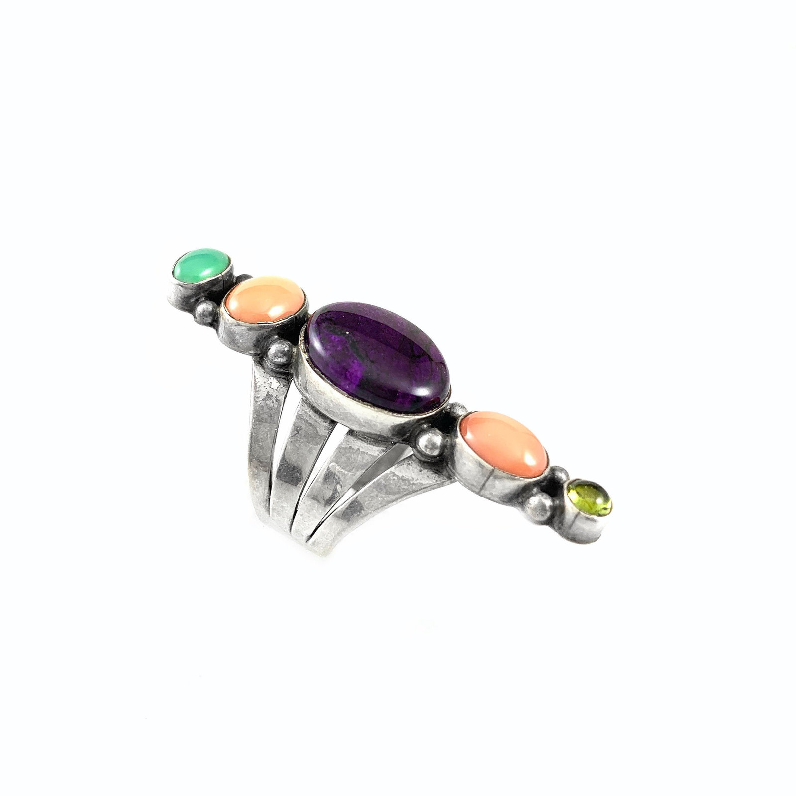 HUGE Vintage 1970s 80s Rose Castillo Draper NAVAJO Sterling & Gemstones