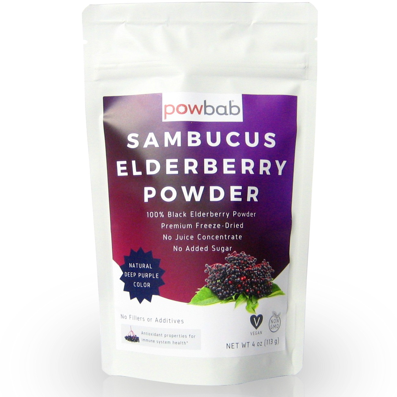 Primary image for powbab Sambucus Elderberry Powder 100% Freeze-Dried Organic Elderberries Extract