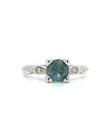 Platinum .92ct Teal Montana Genuine Natural Sapphire Ring (#J5571) - $1,410.75